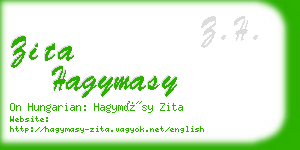 zita hagymasy business card